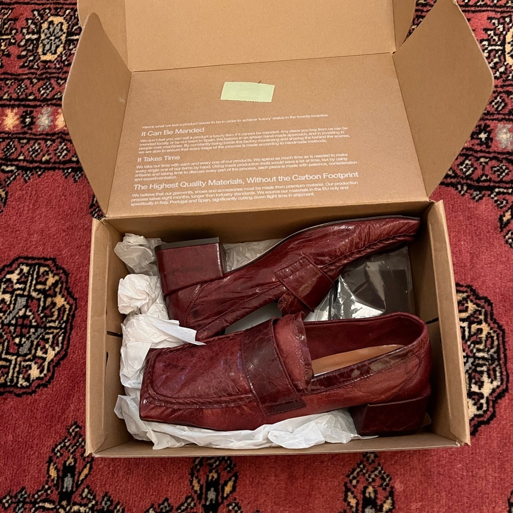 MIISTA Serena Burgundy Loafers 36